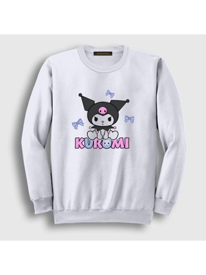 Presmono Unisex Beyaz Ribbons Kurami Kurami Sweatshirt