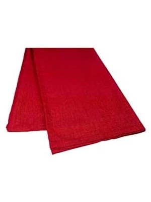 Simli Keten Runner, Kırmızı, 45X150CM