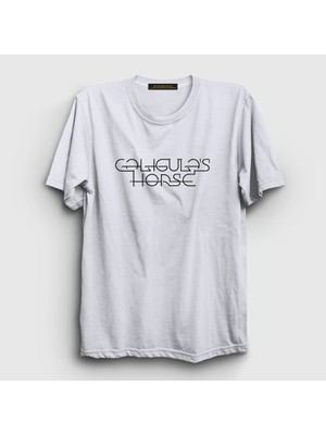 Presmono Unisex Beyaz Logo Caligula's Horse T-Shirt