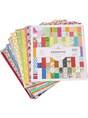 Doodlebug 5719 Değerli Kart Stoğu Kiti 12"X12", 50 Yaprak