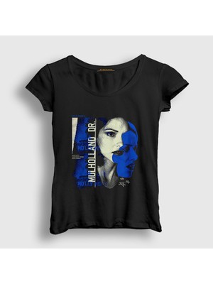 Presmono Kadın Siyah Poster V2 Mulholland Drive David Lynch T-Shirt