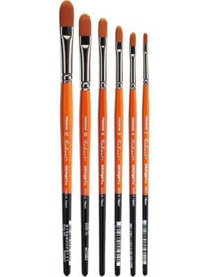 Kıngart Radiant 6500 Filbert Serisi Premium Altın Sentetik Fırçalar, Akrilik, Yağlı Boya ve Suluboya Için, 6'lı Set (Boyutlar: 2, 4, 6, 8, 10, 12)