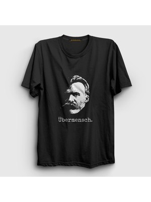 Presmono Unisex Siyah Ubermensch V2 Felsefe Filozof Friedrich Nietzsche T-Shirt