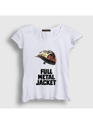 Presmono Kadın Beyaz Film Sinema Full Metal Jacket T-Shirt