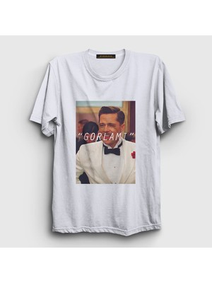 Presmono Unisex Beyaz Gorlami Brad Pitt Inglourious Basterds T-Shirt
