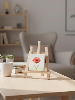 Gürgen Ahşap Masaüstü Şövale - 37 cm Sanatçı Tipi Ressam ve Dekoratif Tablo Sergileme Standı - Resim, Fotoğraf ve Menü Için Pürüzsüz Ahşap Ayak