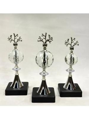 Moontime Alaçatı 3 Lü Kristal Top Siyah Kaide
