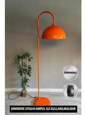 Moontime Alaçatı Dimmerli Işığı Ayarlanabilen Işığı Artırılıp Azaltılabilen Turuncu Hareketli Başlık Metal Lambader