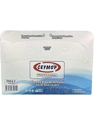 Ceymop Professional Klozet Kapak Örtüsü, Tek Kullanımlık, 250 Adet
