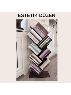 - MK10 Geometrik 8 Raflı Ağaç Kitaplık (Büyük)