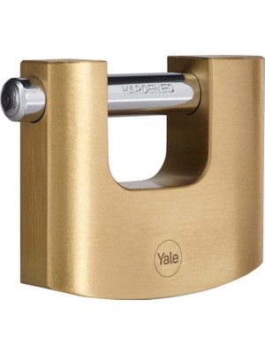 Yale Y114B/80/118/1-80MM Oval Kayar Pimli Pirinç Asma Kilit - Yüksek Koruma - Sertleştirilmiş Çelik Halka - 3 Anahtar, Sarı