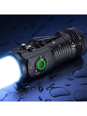 El Feneri LED USB Şarjlı-Ultra Güçlü Parlak Mini Boy El Feneri [enerji Sınıfı A++]ortam Lambası Deprem,polis,jandarma,zabıta,bekçi (Yüksek Parlaklık)