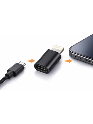 Semel Infinix Hot 11S Uyumlu Android Micro USB Şarj Kablosunu iPhone Lightning E Çevirici