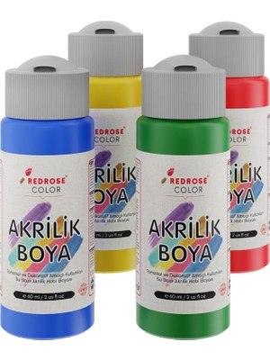 Ana Renkler Akrilik Boya 4'lü Set 4X60ML