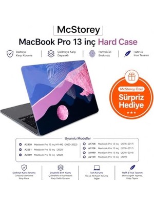 MacBook Pro 13 Dalga Desenli Kılıf A1706 A1708 A1989 A2159 A2251 A2289 A2338 M1 M2 Uyumlu Baskılı Kristal Sert Kılıf Koruyucu Kapak Pembe