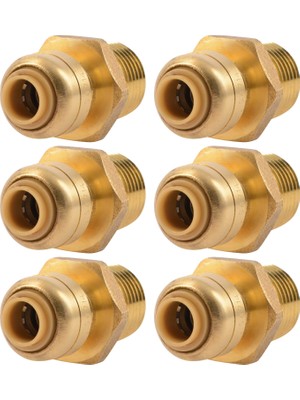 Sharkbite 1/4 Inç x 1/2 Inç Mnpt Azaltma Adaptörü, 6'lı Paket, Pirinç Tesisat Armatürü, Pex Boru, Bakır, Cpvc, Pe-Rt, Hdpe, U110LF