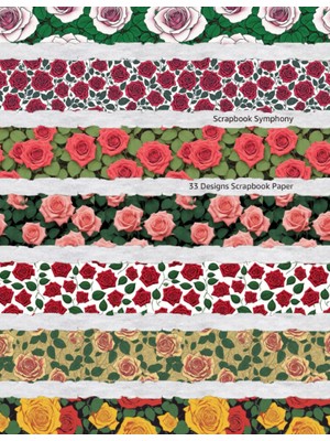 Rose Pattern Scrapbook Paper Pad - 33 Designs - Double Sided A4 Pages