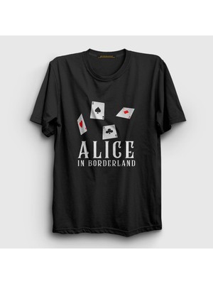 Presmono Unisex Siyah Aces Alice In Borderland T-Shirt