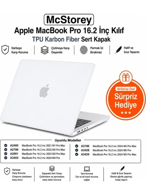 MacBook Pro 16.2 Inç Kılıf A2485 A2780 A2991 A3403 A3186 A3428 A3429 Uyumlu Karbon Fiber Görünümlü Sert Kapak Ince Hafif Koruyucu Hard Case Şeffaf