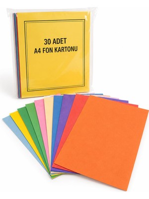 Nistabolje 30 Adet Fon Kartonu A4 Boyutu 24X34 Karışık Renkli