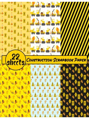 Construction Scrapbook Paper: 22 Sheets Construction Double Sided Craft Paper Pad For Scrapbooking Mixed Media Art & Journaling, Card Making, Origami, Printmaking, Crafting, Backgrounds