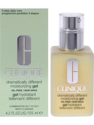 Clinique 3-Step Dramatically Different Gel Face Moisturizer | Oil Free | With Hyaluronic Acid | For Combination Oily To Oily Skin Types, 4.2 Fl Oz