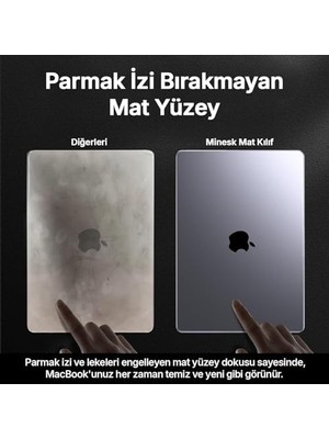MacBook Air 15,3 ile Uyumlu M5 (A3448) M4 (A3241) M3 (A3114) M2 (A2941) Polikarbonat Sert Koruyucu Çizilme ve Darbe Önleyici Kılıf (Mat-Şeffaf, 15 Inç 2023-2026)