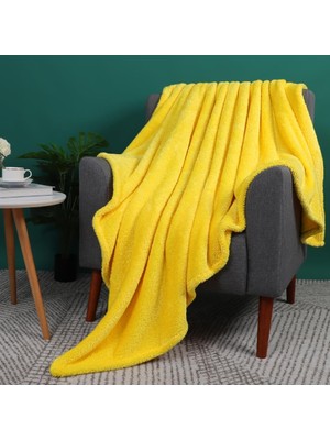 Wellsoft Tek Kişilik Battaniye Sıcak Battaniye Tv Dekor Battaniyesi 100X170 Sarı Sarı
