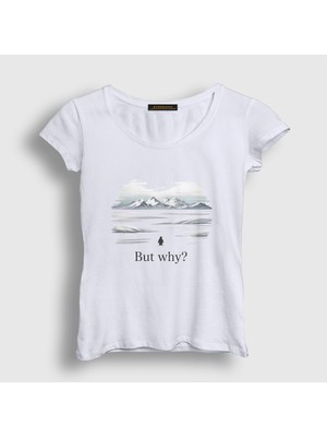 Presmono Kadın Beyaz But Why V2 Nihilist Penguin Penguen T-Shirt