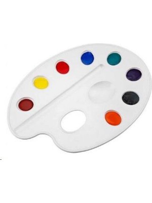 Brons Resim Paleti Plastik Küçük, Beyaz, BR-217