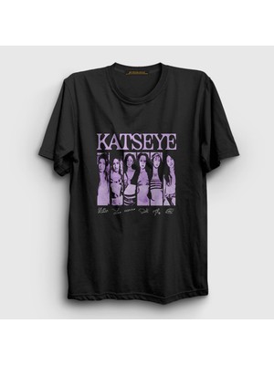 Presmono Unisex Siyah All K-Pop Katseye T-Shirt