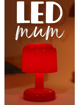 Moontime Alaçatı LED Mum Iskandinav Tip Pil Dahil Dumansız Alev Ledli Yapay Dekoratif Mum Dekor Işığı Kırmızı PT427