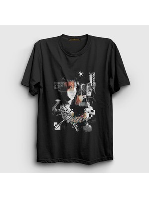 Presmono Unisex Siyah Huh Yunjin Different Le Sserafim T-Shirt