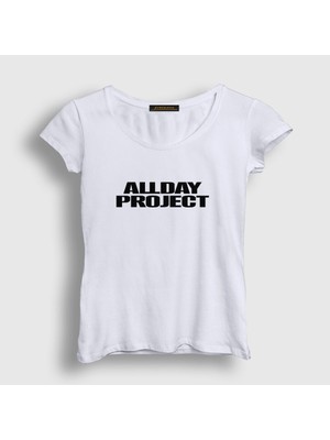 Presmono Kadın Beyaz Logo K-Pop Allday Project T-Shirt