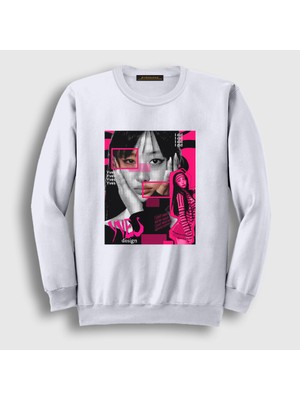 Presmono Unisex Beyaz Poster Yves K-Pop Loona Sweatshirt