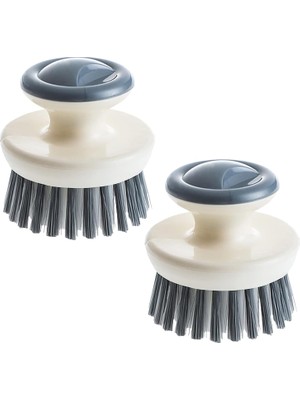 Aputue Bulaşık Fırçası, 2'li Set Mutfak Temizlik Fırçası, Ergonomik Tutma Yeri, Sert Kıllı Bulaşık Fırçası, Gri Sebze Fırçası, Tencere ve Tava Temizliği Için