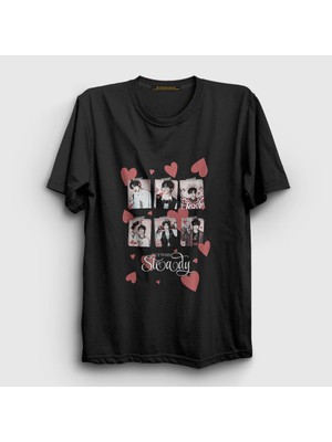 Presmono Unisex Siyah Steady Nct Wish T-Shirt