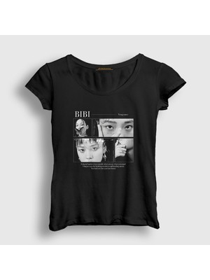 Presmono Kadın Siyah Vengeance Bibi T-Shirt