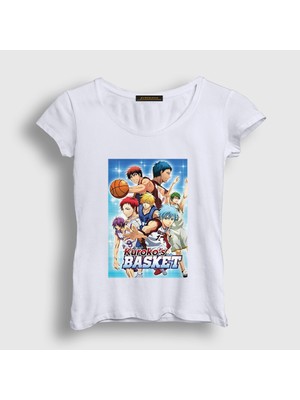 Presmono Kadın Beyaz Cover Kuroko's Basketball Basket T-Shirt