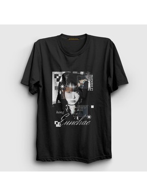 Presmono Unisex Siyah Different Hong Eunchae Le Sserafim T-Shirt