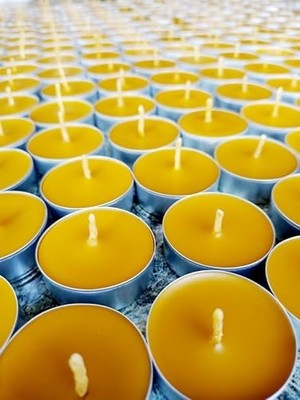 (12 Adet) Tealight Doğal Petek Balmumu Mum Standart Boy Beeswax Candle