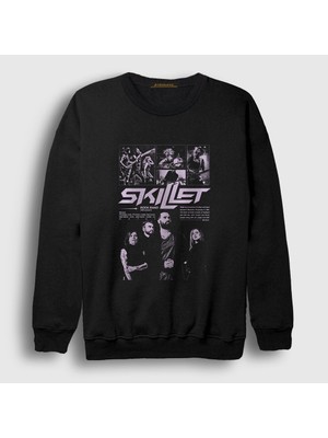 Presmono Unisex Siyah Rock Band Skillet Sweatshirt