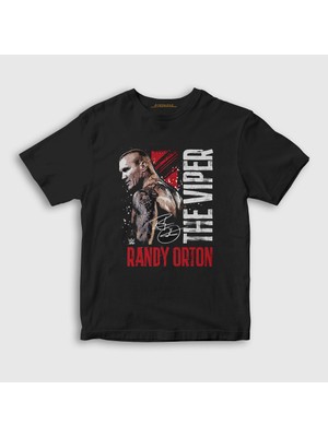 Presmono Unisex Çocuk Siyah The Viper Wwe Randy Orton T-Shirt