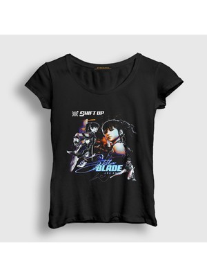 Presmono Kadın Siyah Eve Poster Stellar Blade T-Shirt