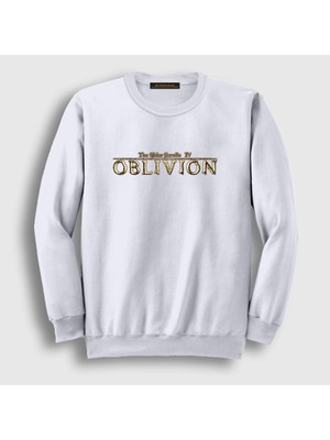 Presmono Unisex Beyaz Logo The Elder Scrolls Iv Oblivion Sweatshirt