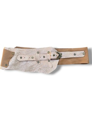 Yılday Gür Butik Foxglove Işıltılı Tasarım Deri Kemer - El Yapımı Özel Aksesuar - Standart Beden