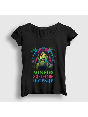 Presmono Kadın Siyah Frankenstein Girls Mindless Self Indulgence T-Shirt
