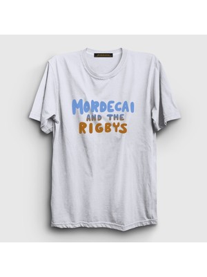 Presmono Unisex Beyaz Mordecai And The Rigbys Regular Show T-Shirt