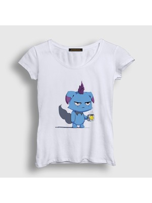 Presmono Kadın Beyaz Depresso Oyun Palworld T-Shirt