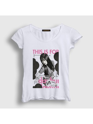 Presmono Kadın Beyaz Dahyun This Is For K-Pop Twice T-Shirt